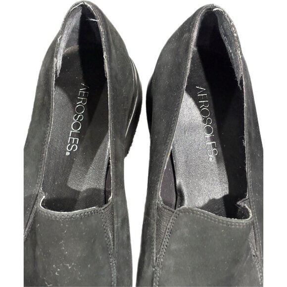 Aerosoles Womens Size 8.5 B Black Leather Slip-On Shoes - Picture 4 of 5